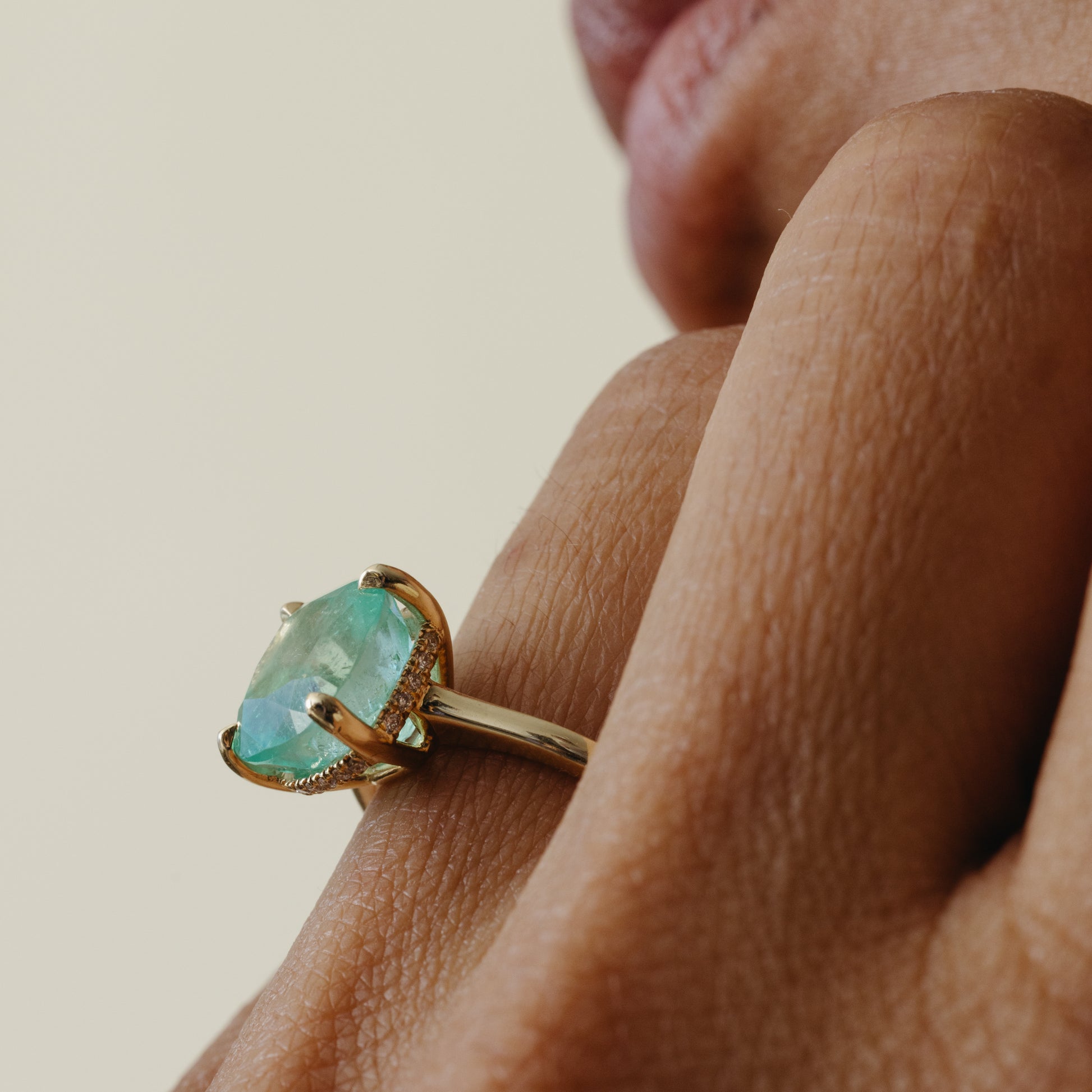 4.83ct Colombian Emerald Belle Ring