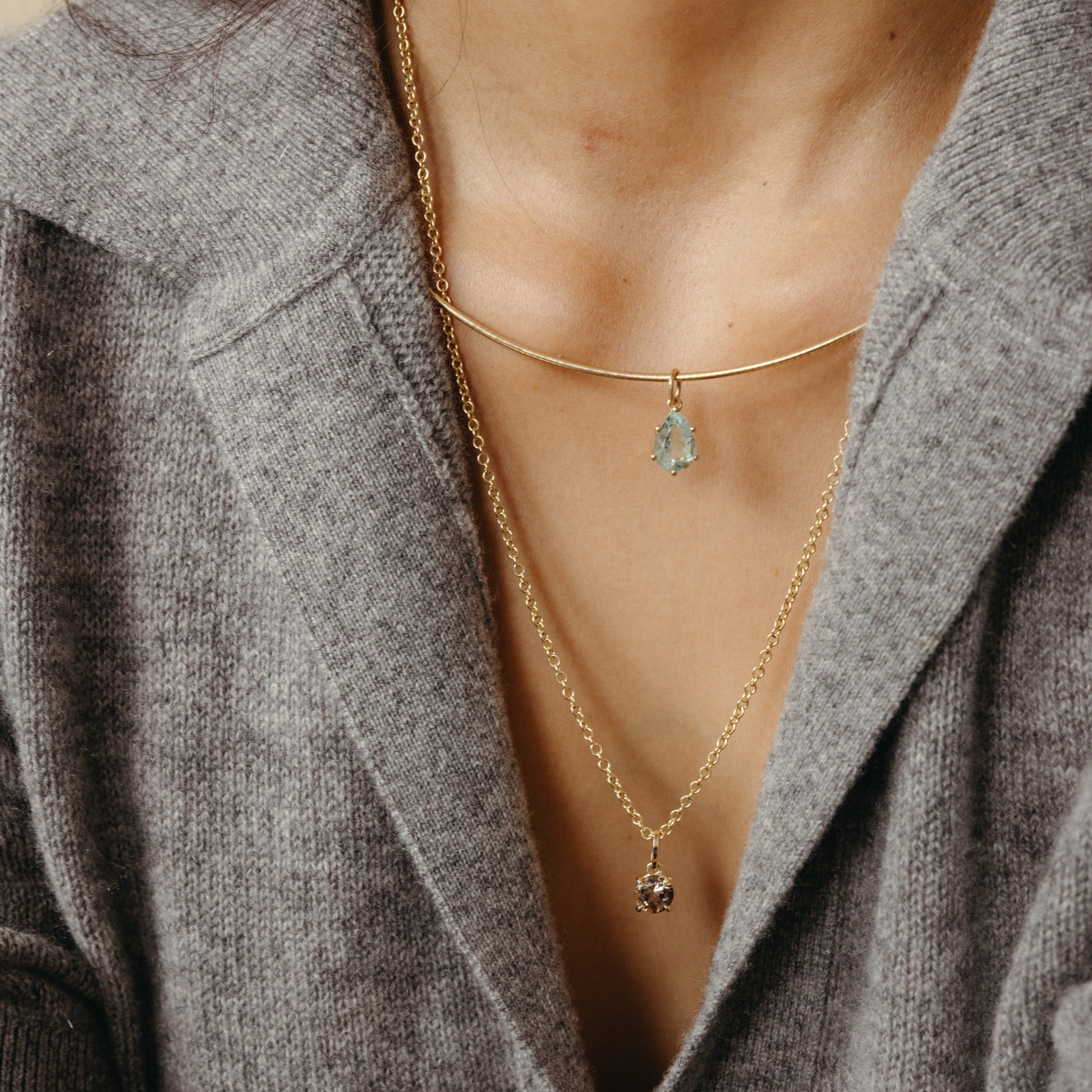 2.30ct Pear Aquamarine Prong Charm