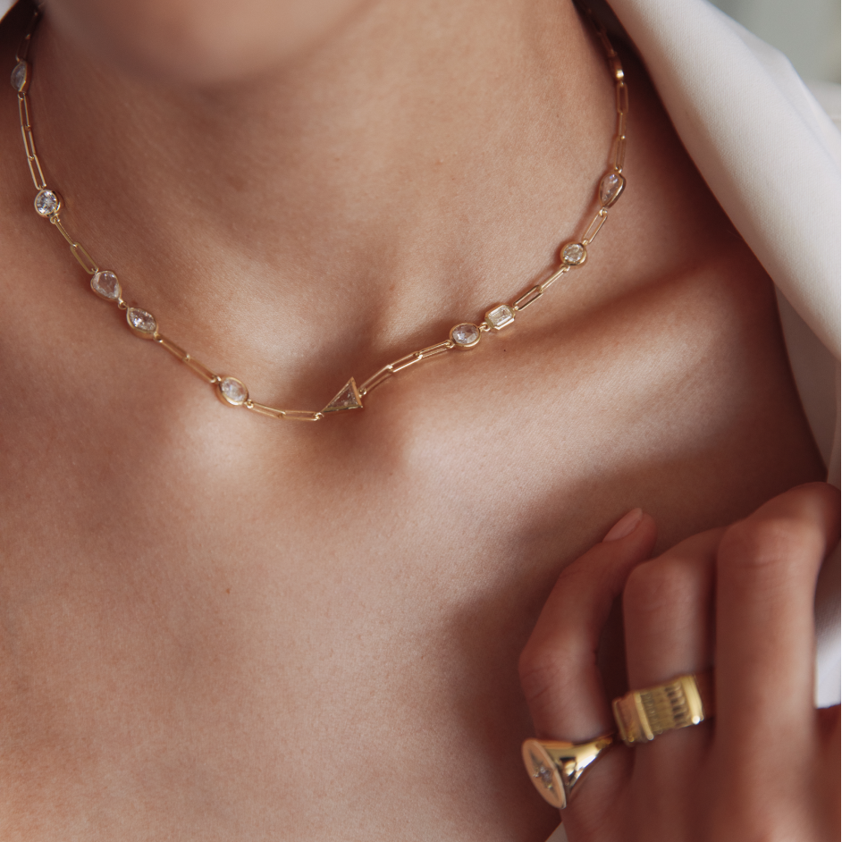 Diamond Stepping Stone Necklace