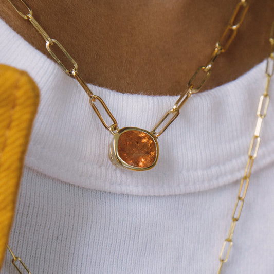 Imperial Topaz Oval Necklace