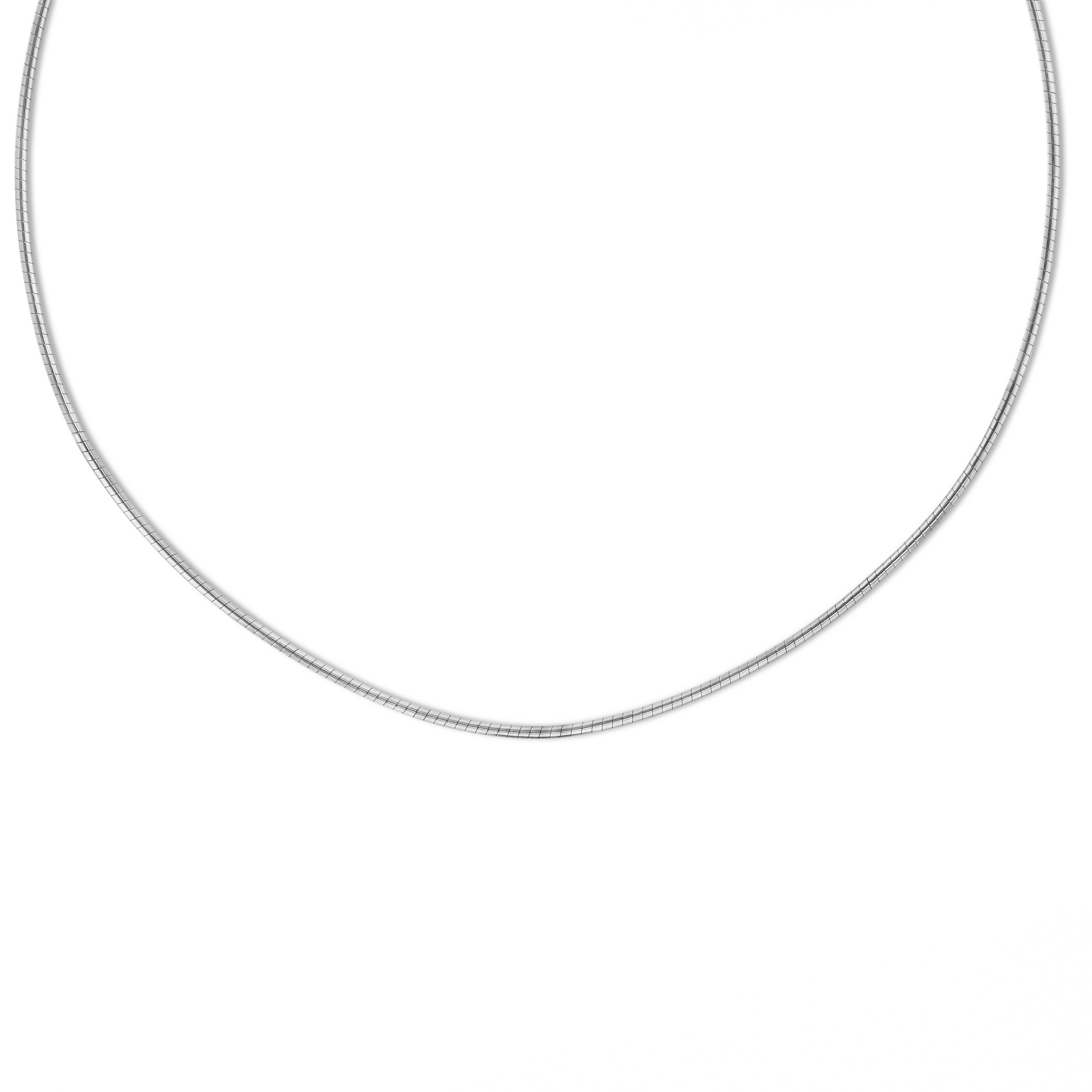 Thin White Gold Omega Necklace