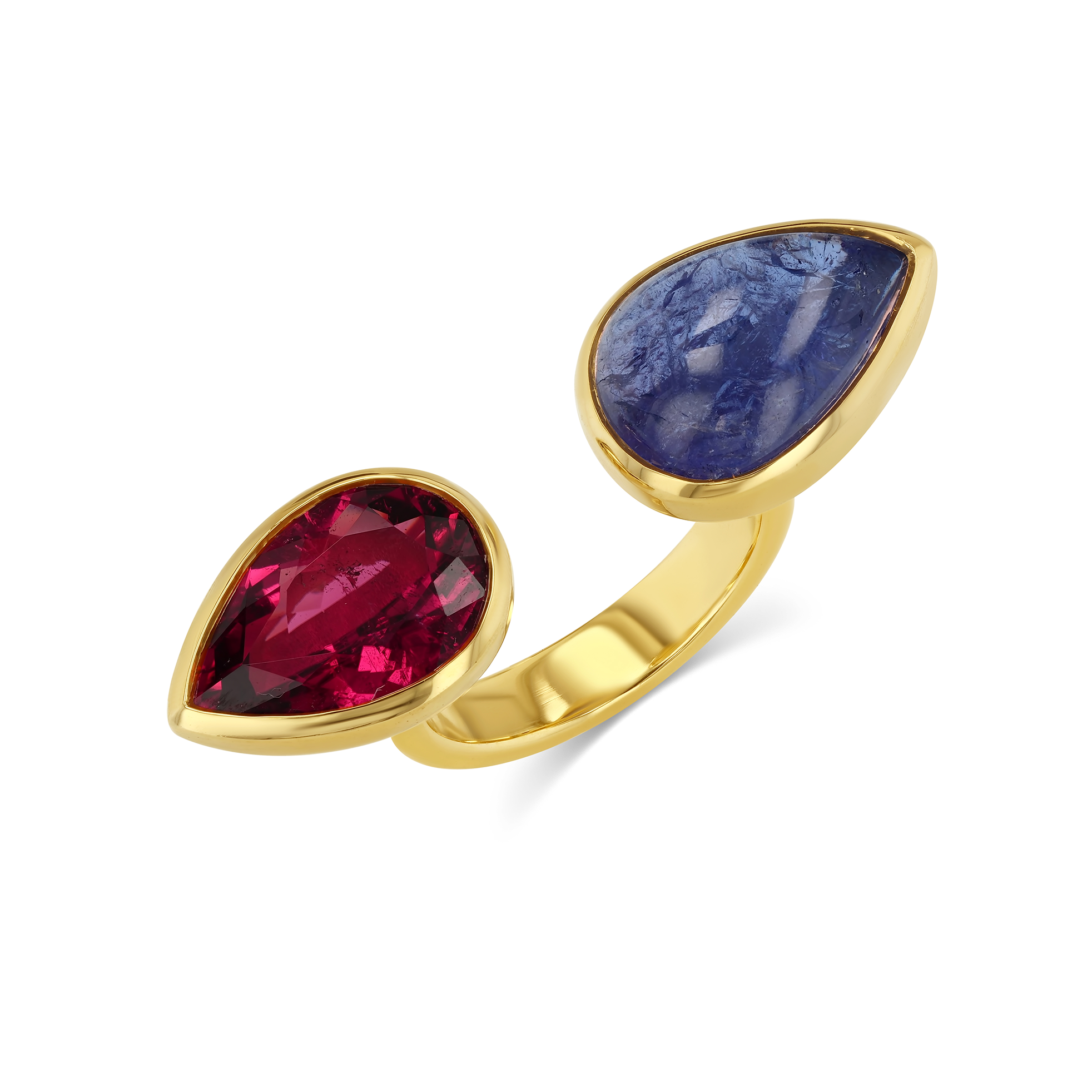 Tourmaline & Tanzanite Deux Cœurs Ring