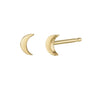 Mini Moon Stud Earrings Yellow Gold / Pair