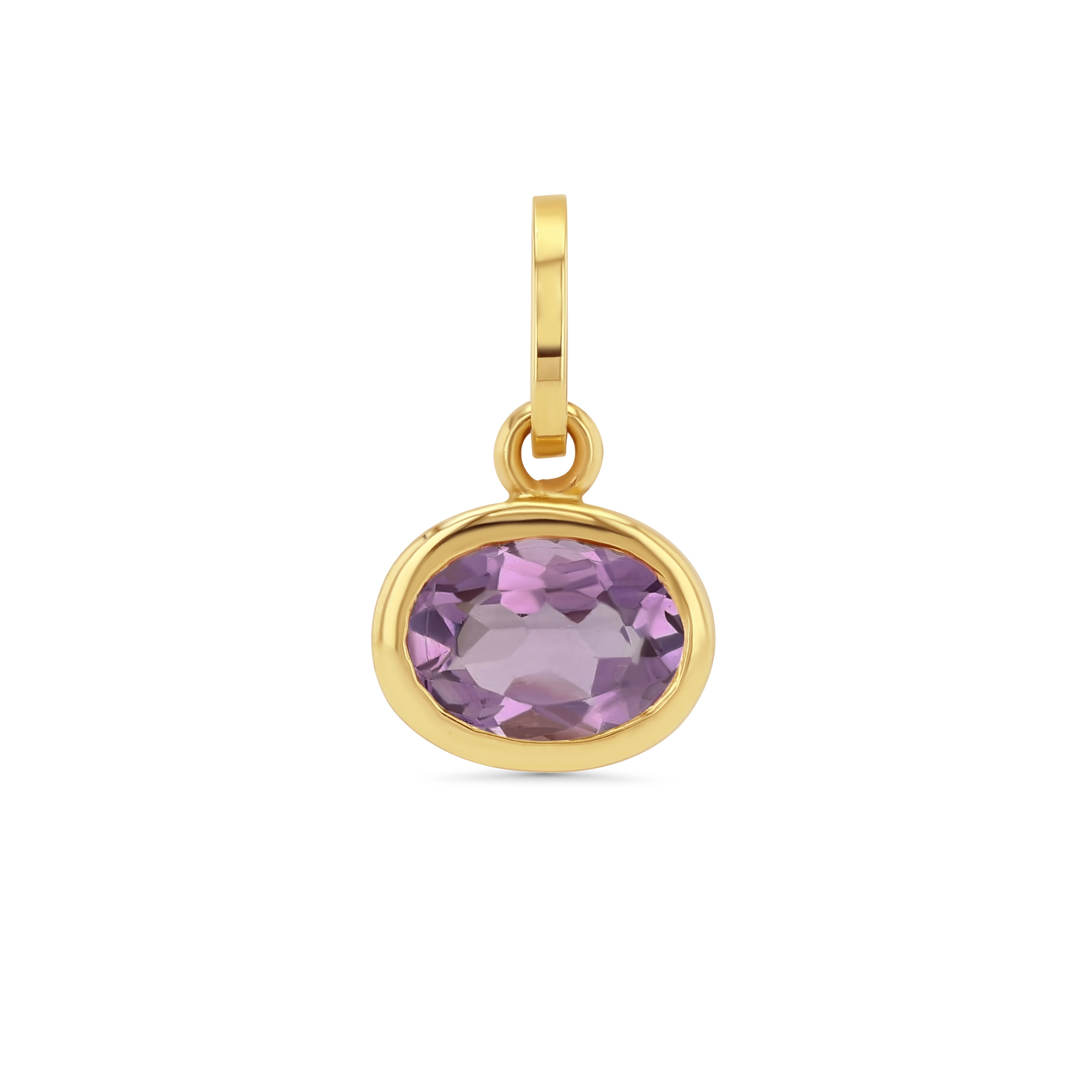 AMETHYST OVAL BIRTHSTONE CHARM