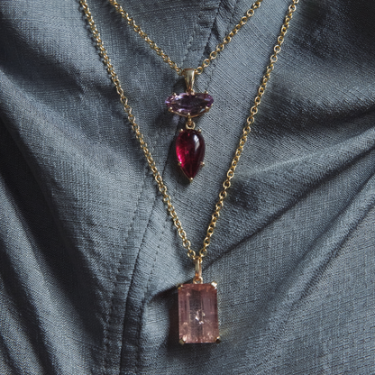 Amethyst and Tourmaline Cabochon Vessel Charm