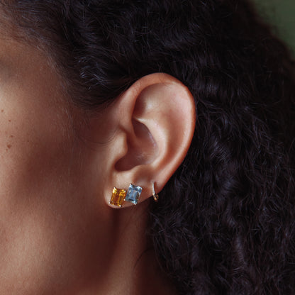 Aquamarine Emerald Cut Earrings