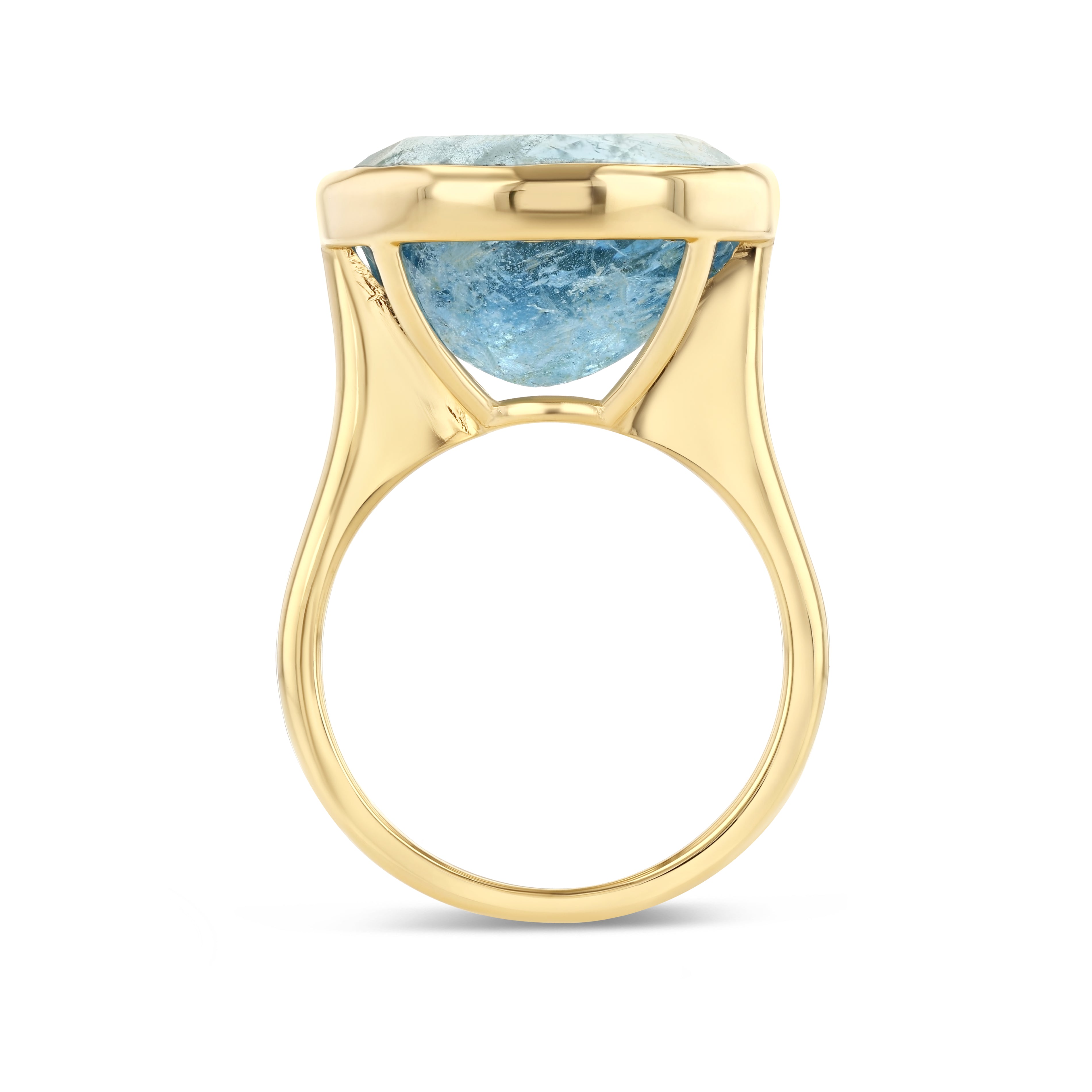 AQUAMARINE BEZEL SET RING
