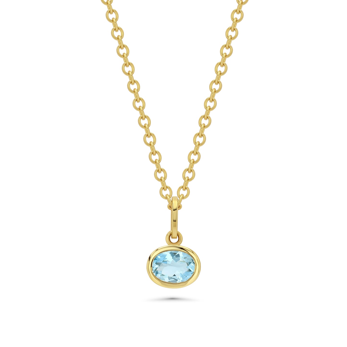 AQUAMARINE OVAL BIRTHSTONE CHARM