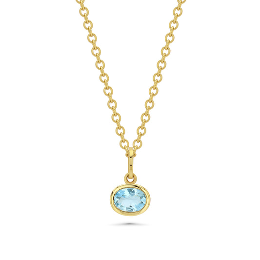AQUAMARINE OVAL BIRTHSTONE CHARM