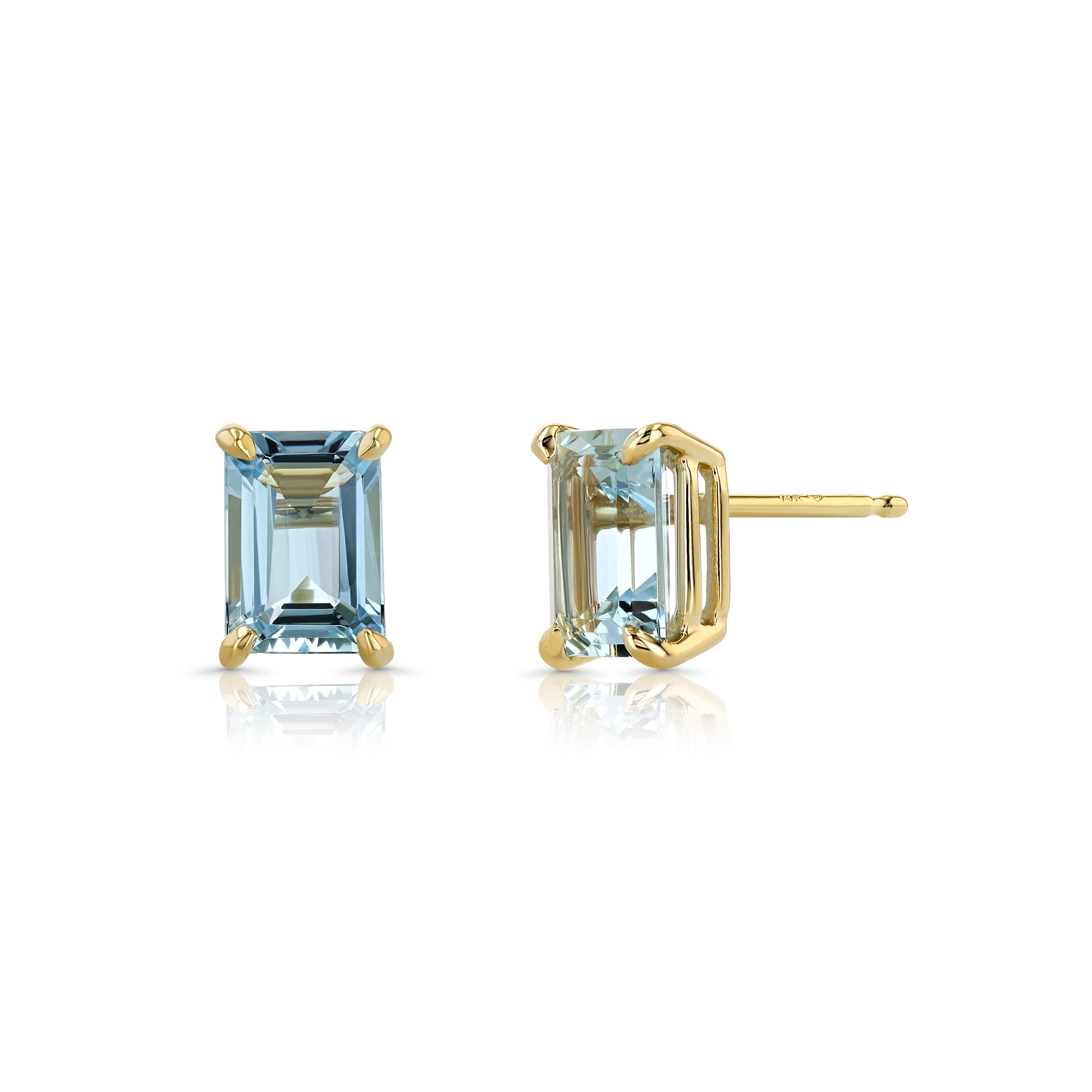 3ct Aquamarine Emerald Cut Earrings