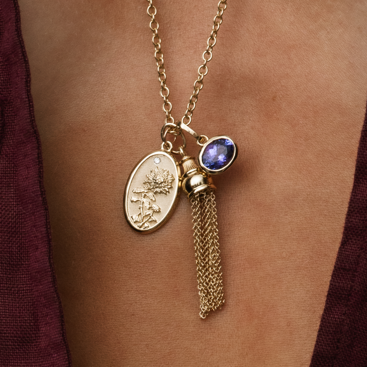 November Birth Flower Charm