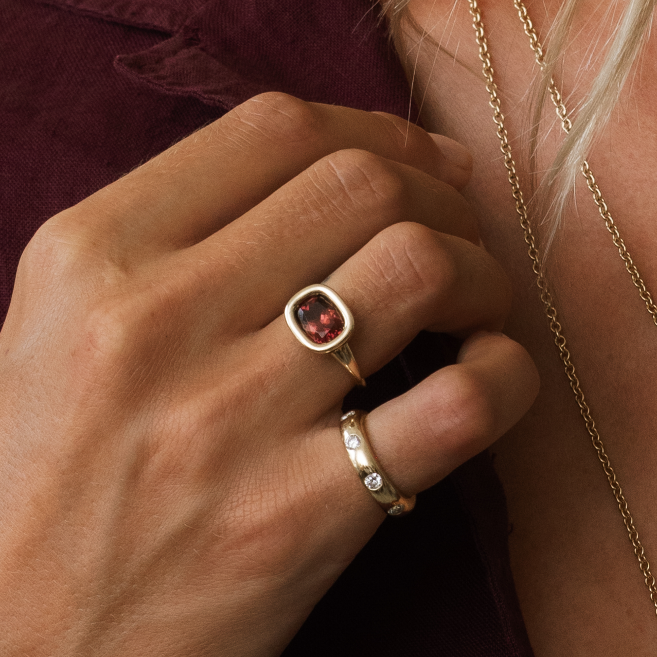 2.22ct Pink Tourmaline Fluffy Bezel Ring