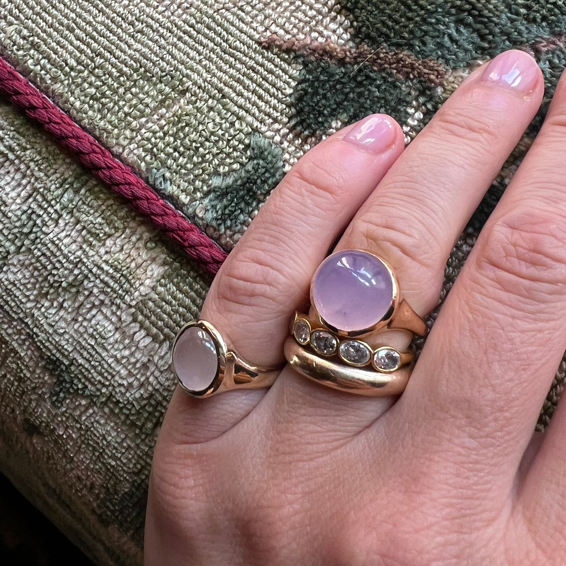 8.09ct Lavender Chalcedony Signet Ring