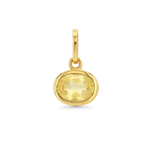 CITRINE OVAL BIRTHSTONE CHARM