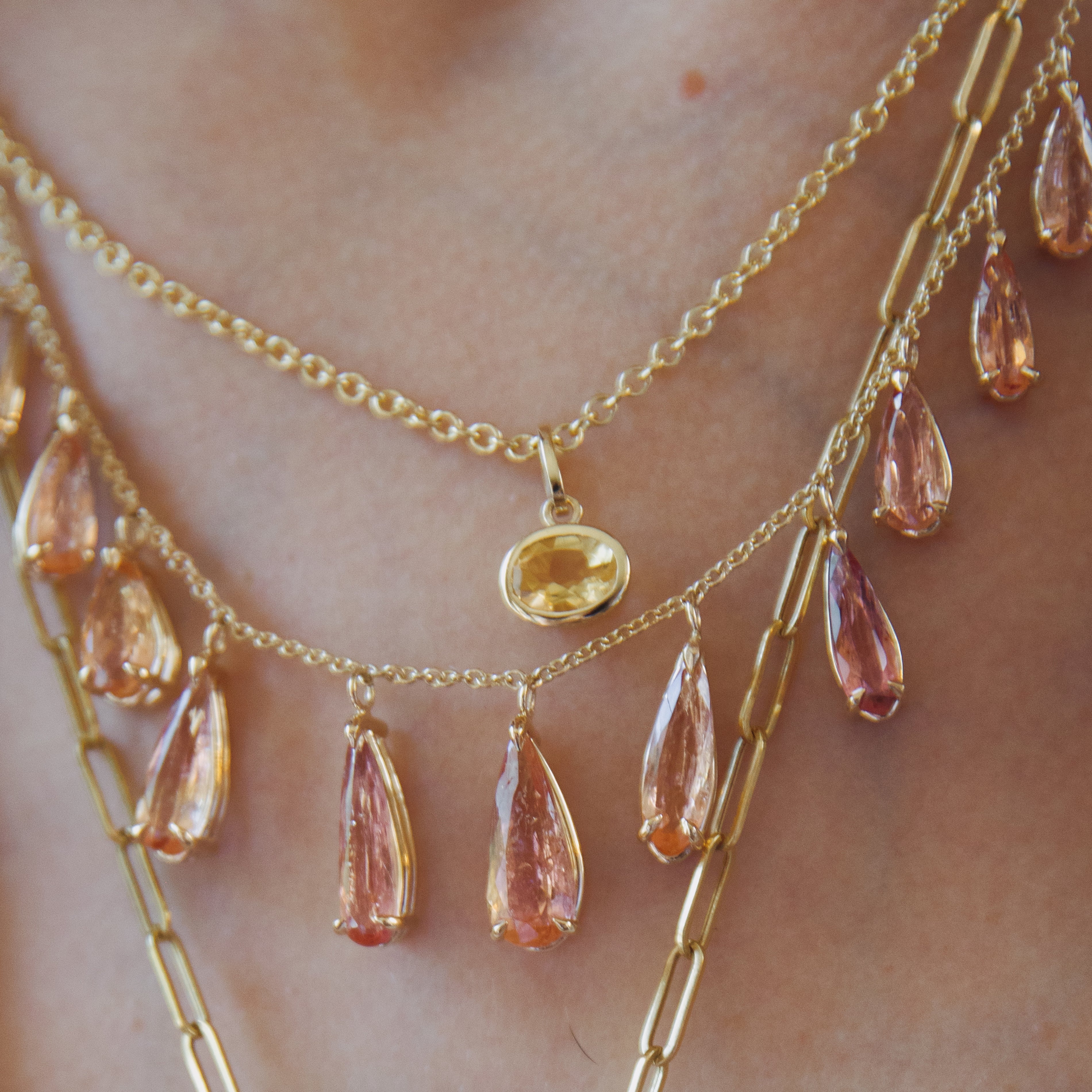 CITRINE OVAL BIRTHSTONE CHARM