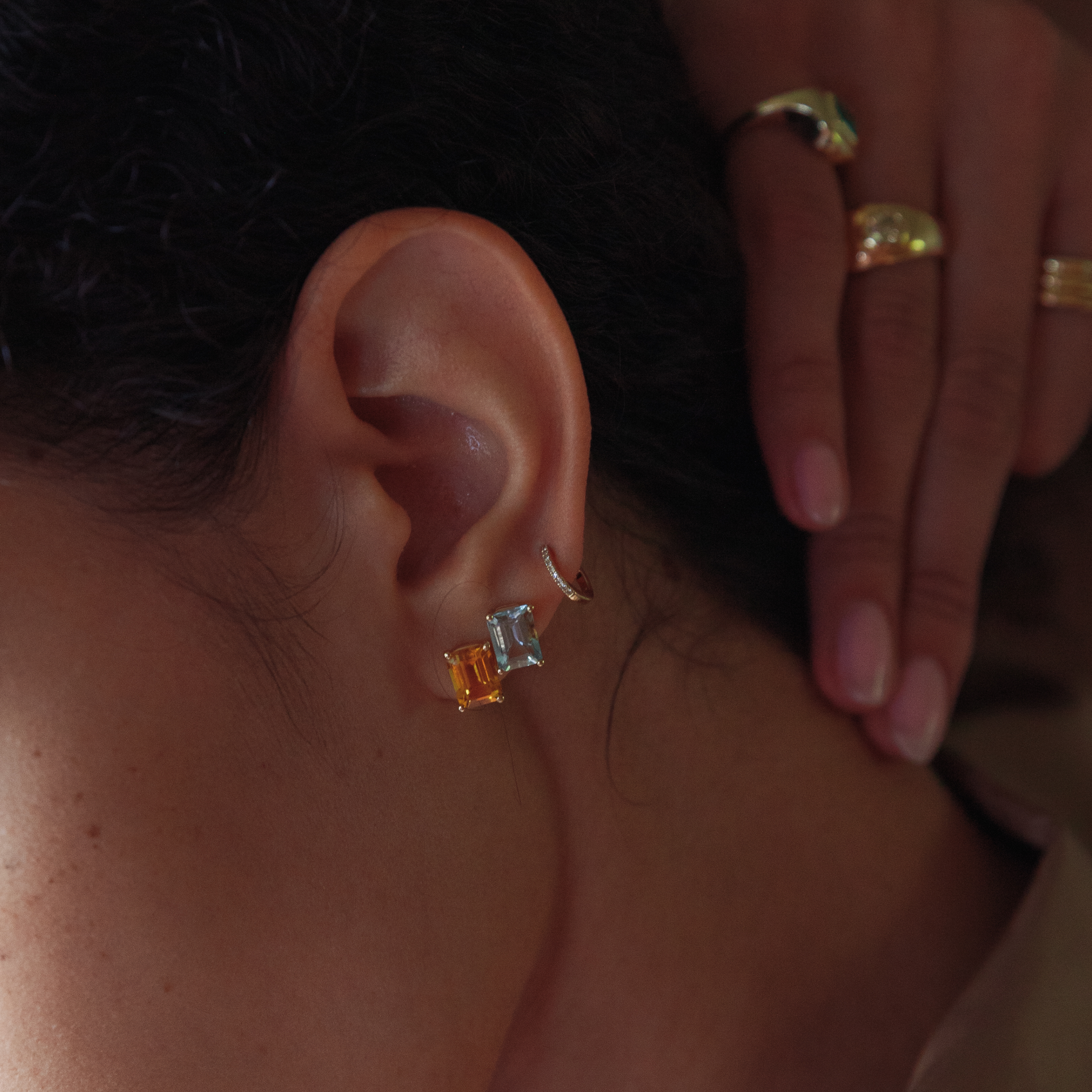 Citrine Prong Set Stud Earrings