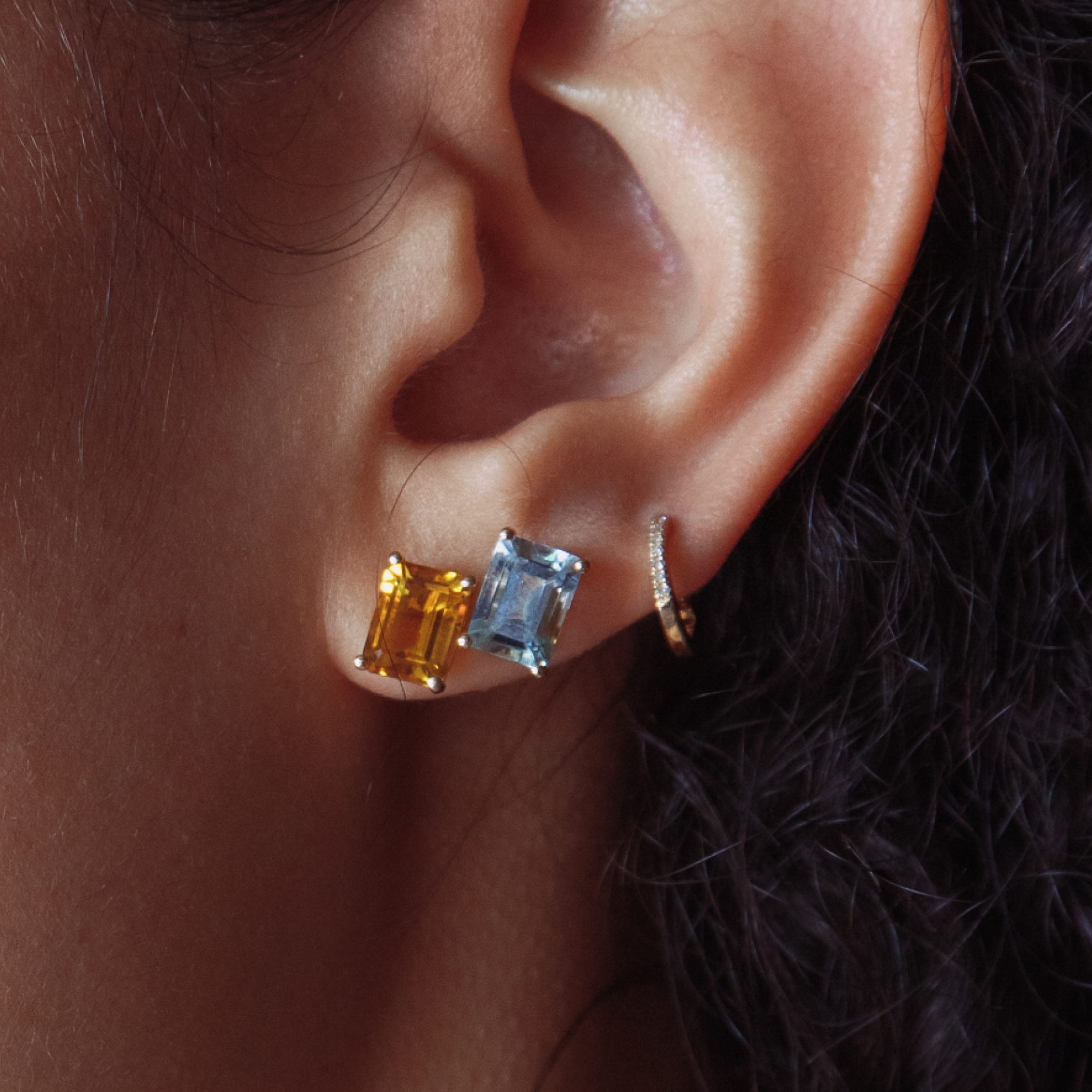 Citrine Prong Set Stud Earrings