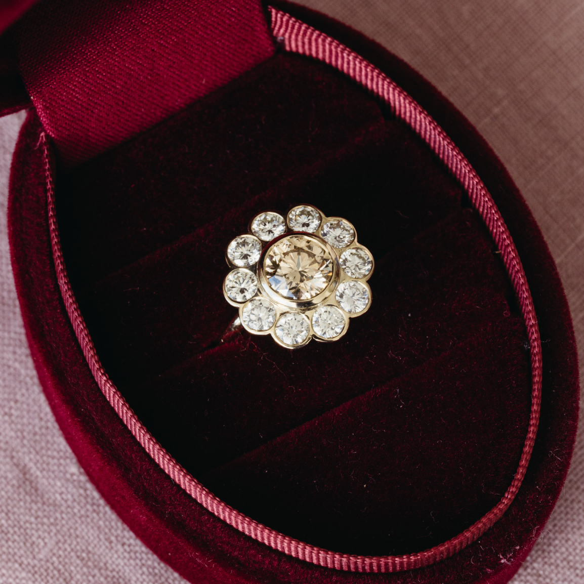 1.10ct Brown Diamond Flower Ring