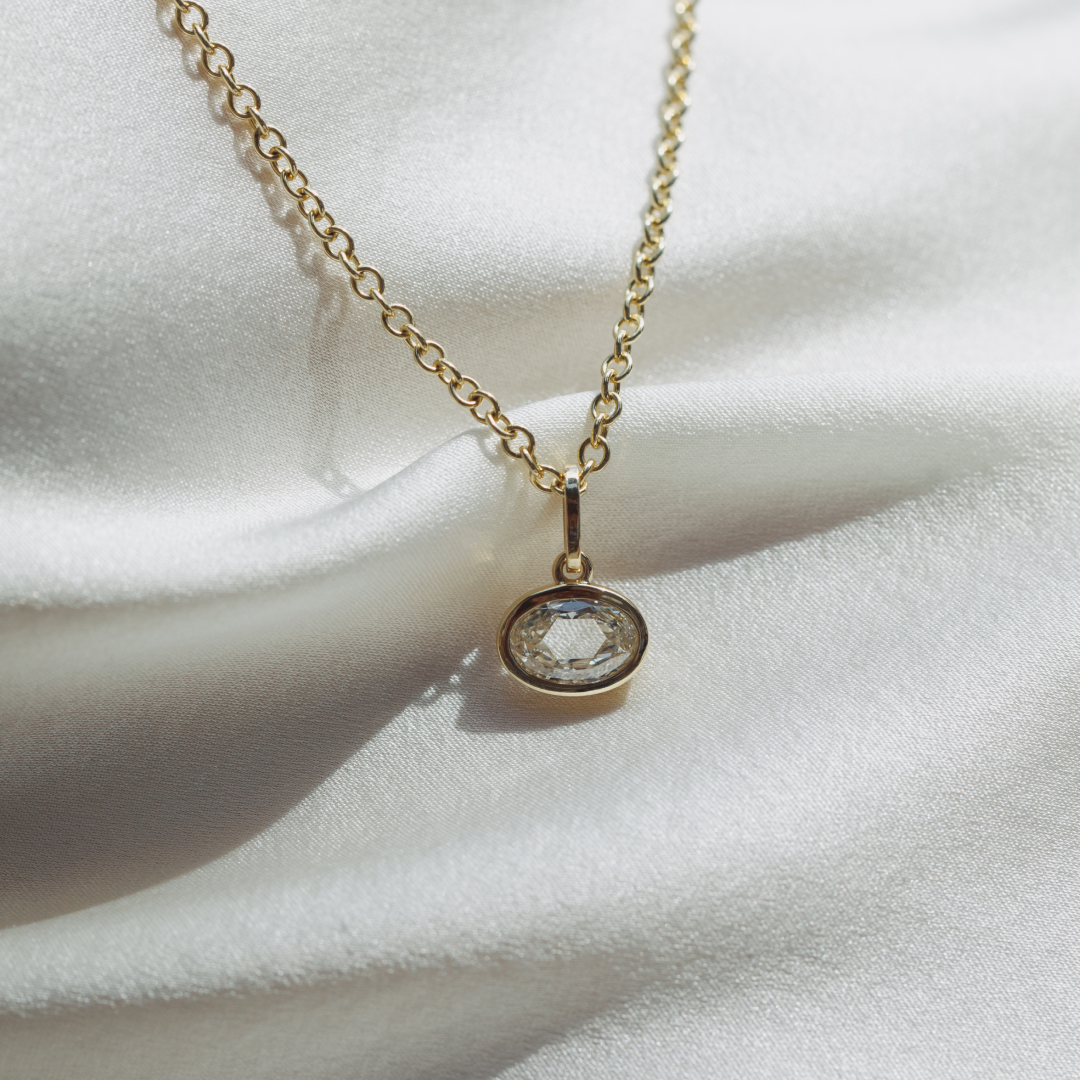 DIAMOND OVAL BIRTHSTONE CHARM