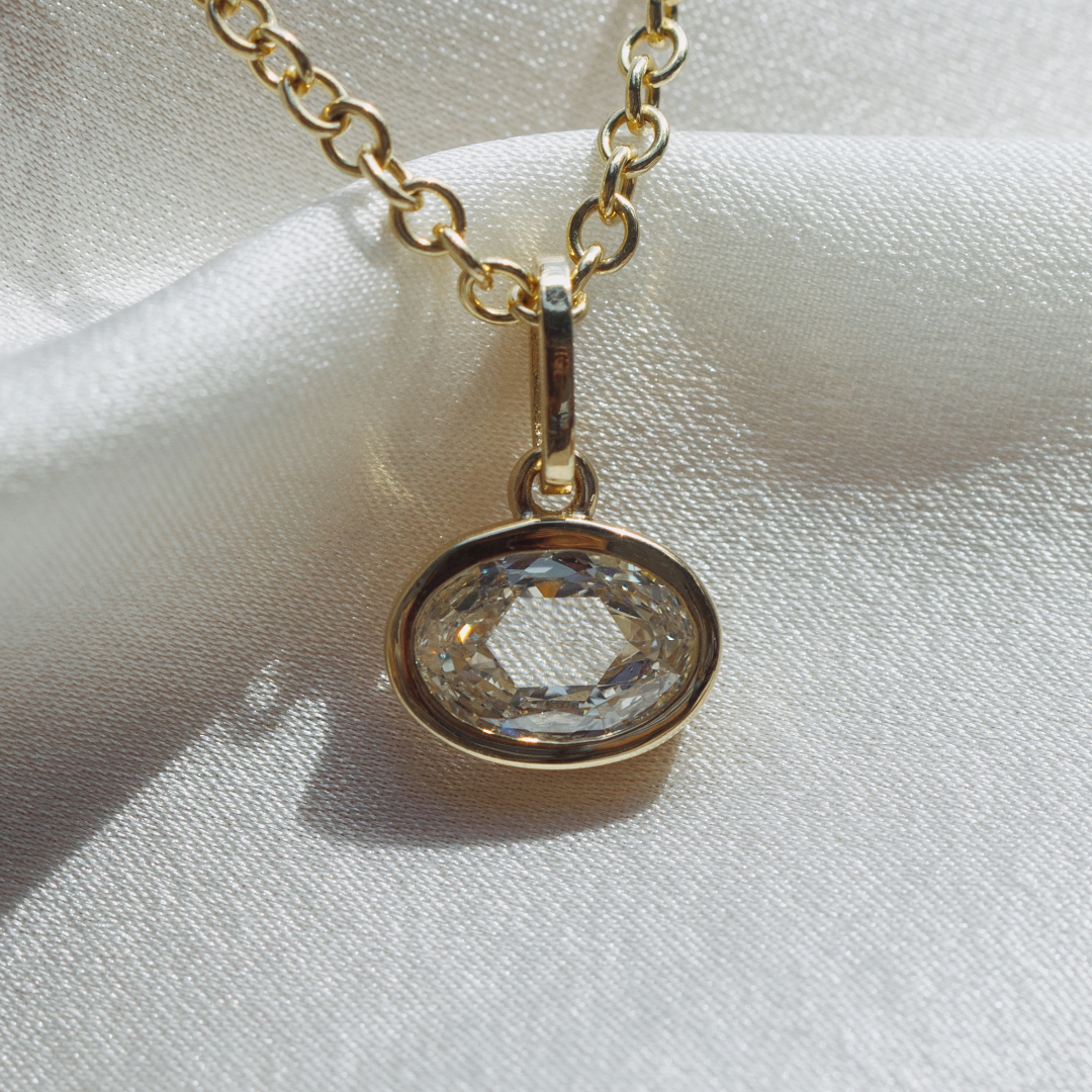 DIAMOND OVAL BIRTHSTONE CHARM