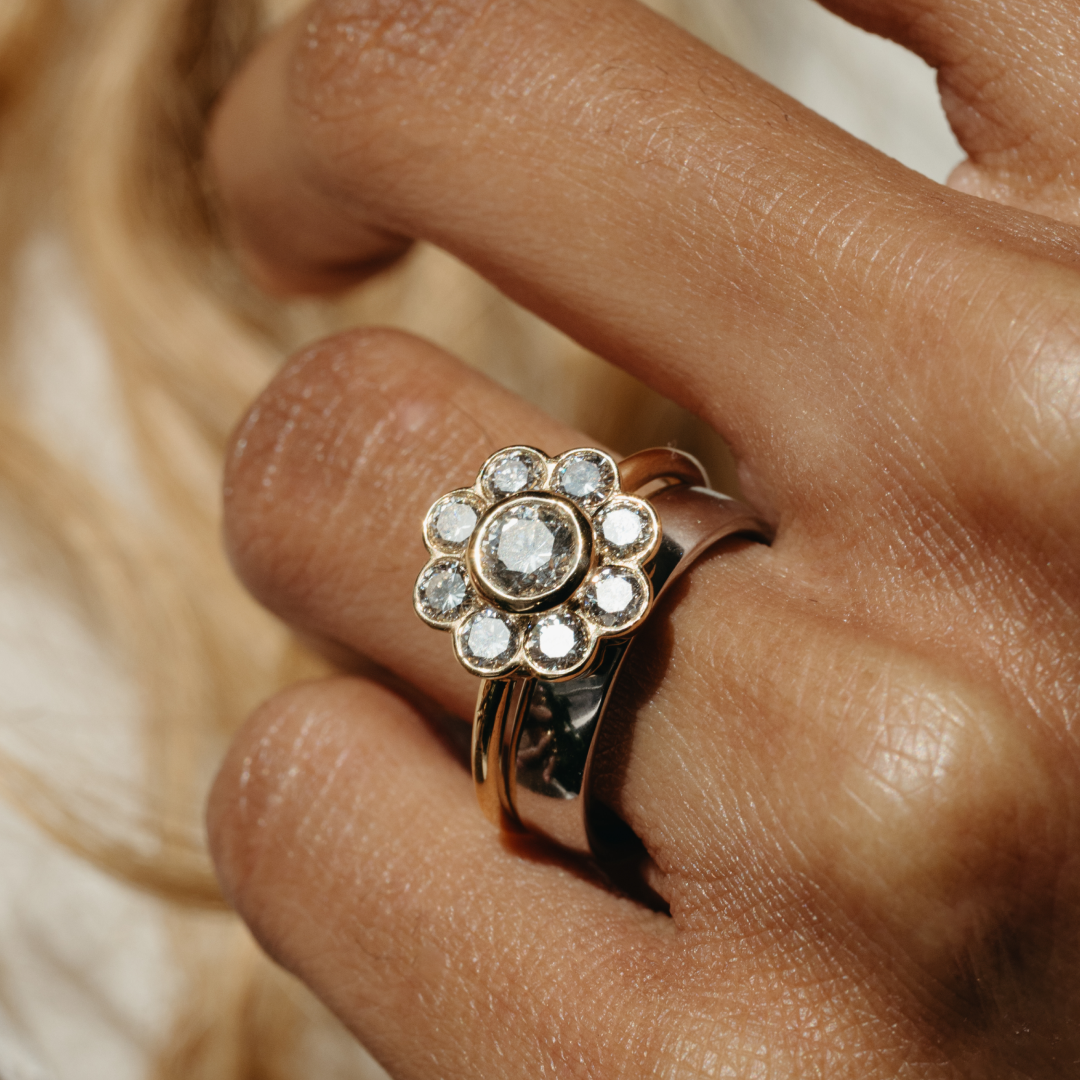 Diamond Flower Ring