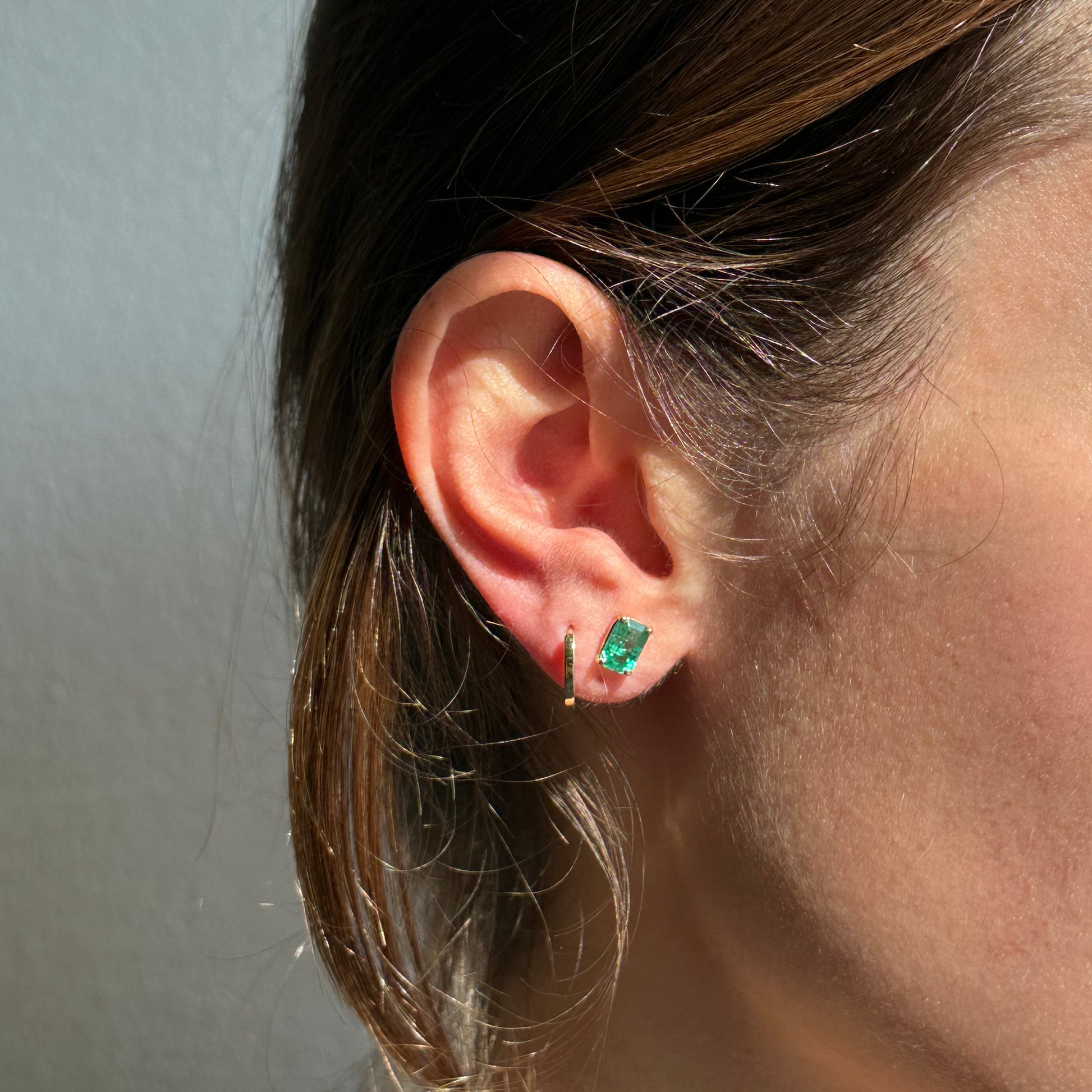 1.75ct Zambian Emerald Prong Set Studs