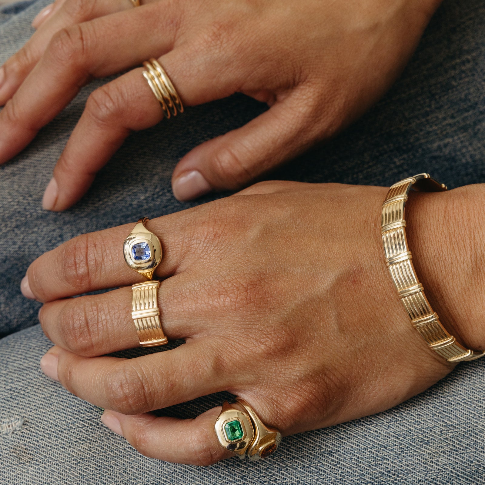 0.52ct Muzo Emerald Ripple Ring