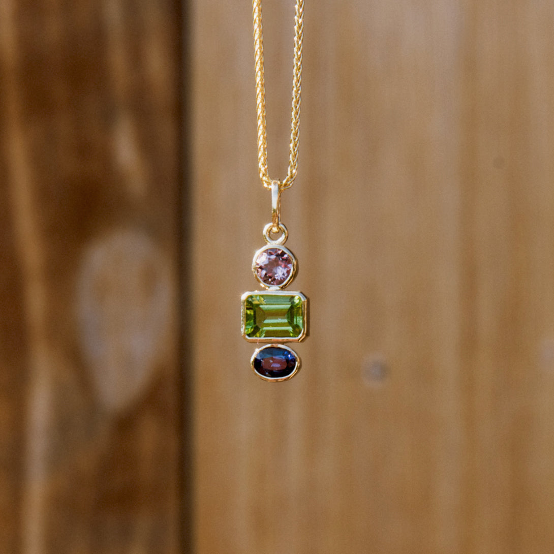 SAMPLE FAMILY STONE CHARM - AMETHYST, PERIDOT, SAPPHIRE