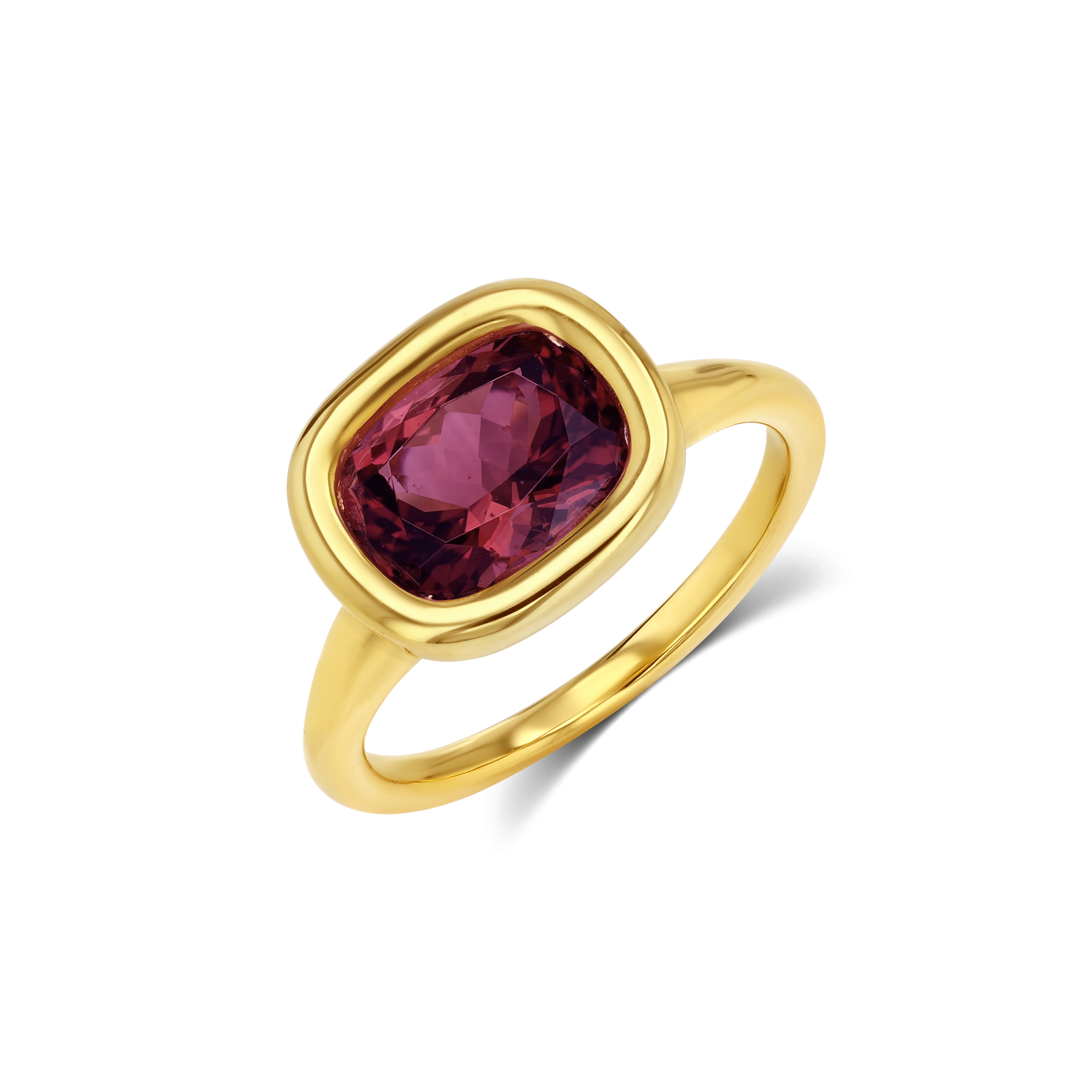 2.22ct Pink Tourmaline Fluffy Bezel Ring