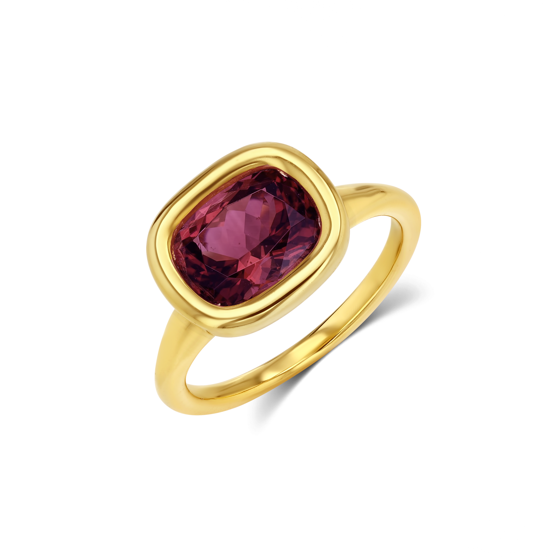 2.22ct Pink Tourmaline Fluffy Bezel Ring