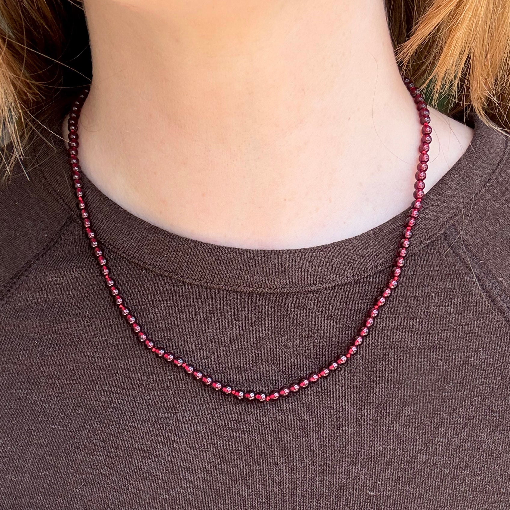 Sample Garnet Beaded Necklace