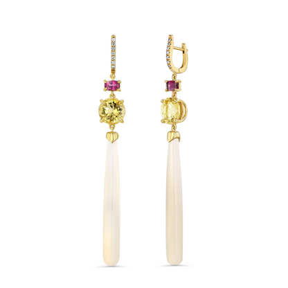 Garnet, Citrine & Agate Drops