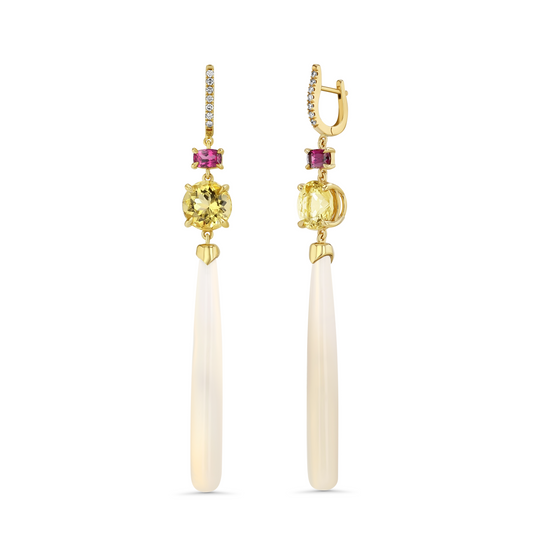 Garnet, Citrine & Agate Drops
