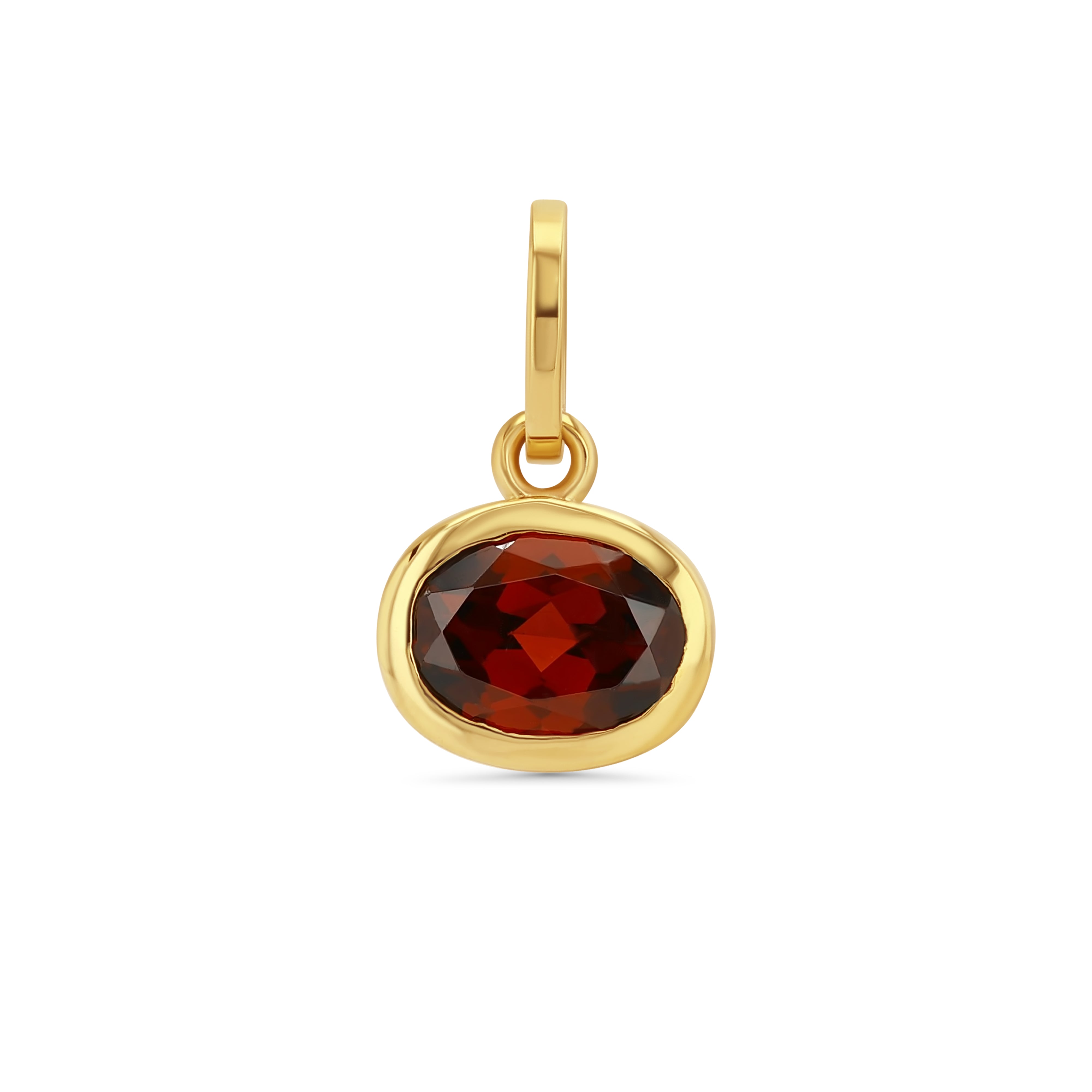 GARNET OVAL BIRTHSTONE CHARM