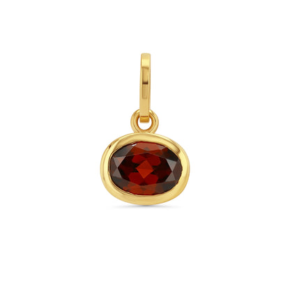 GARNET OVAL BIRTHSTONE CHARM