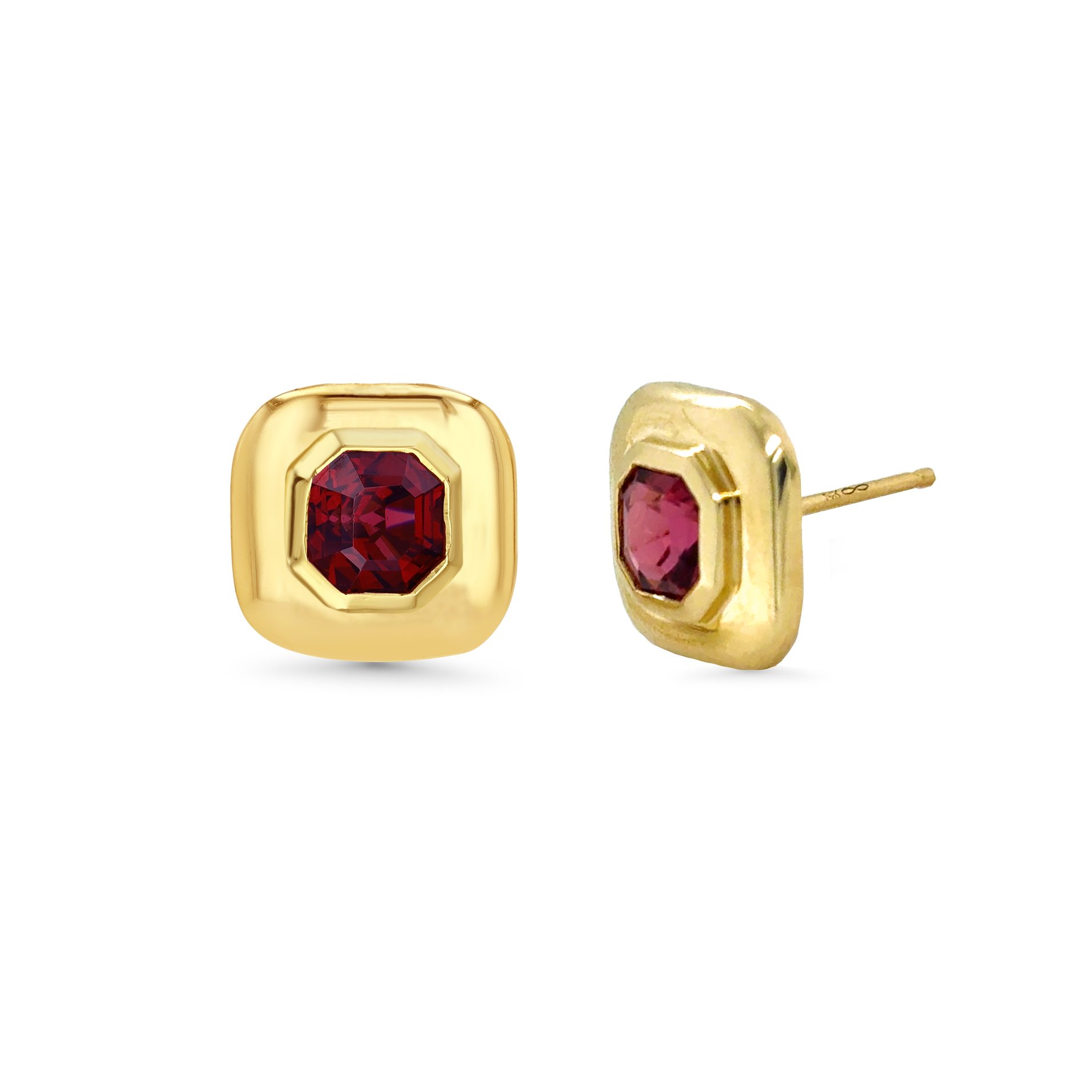 1.33tcw Garnet Ripple Stud Earrings