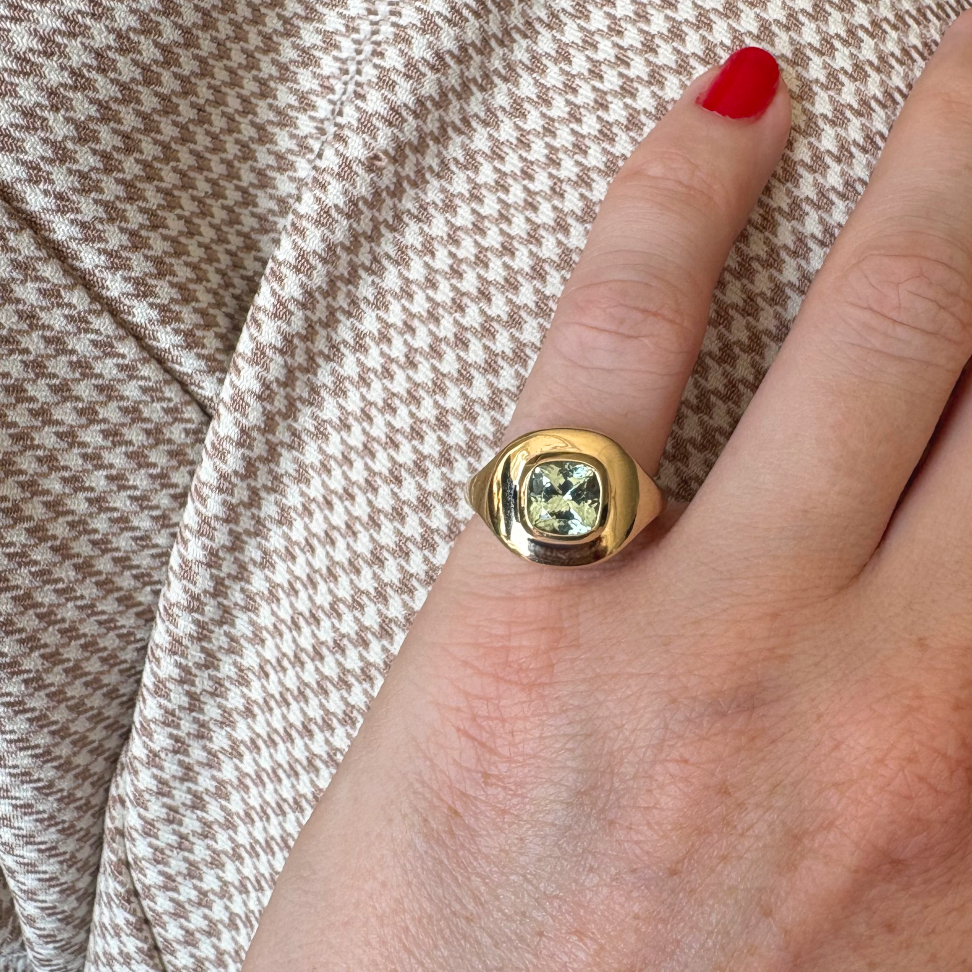 1.26ct Grossular Garnet Ripple Ring
