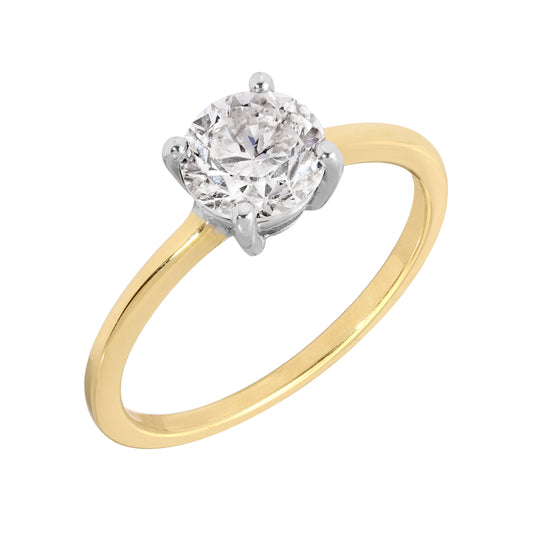 DIAMOND SOLITAIRE YELLOW GOLD RING