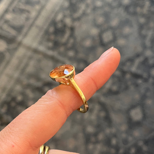 BESPOKE 3.65CT OVAL IMPERIAL TOPAZ RING
