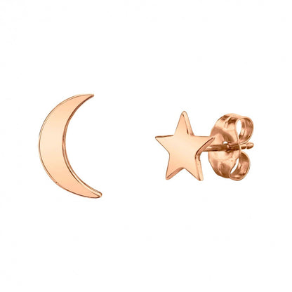ROSE GOLD MOON & STAR EARRINGS