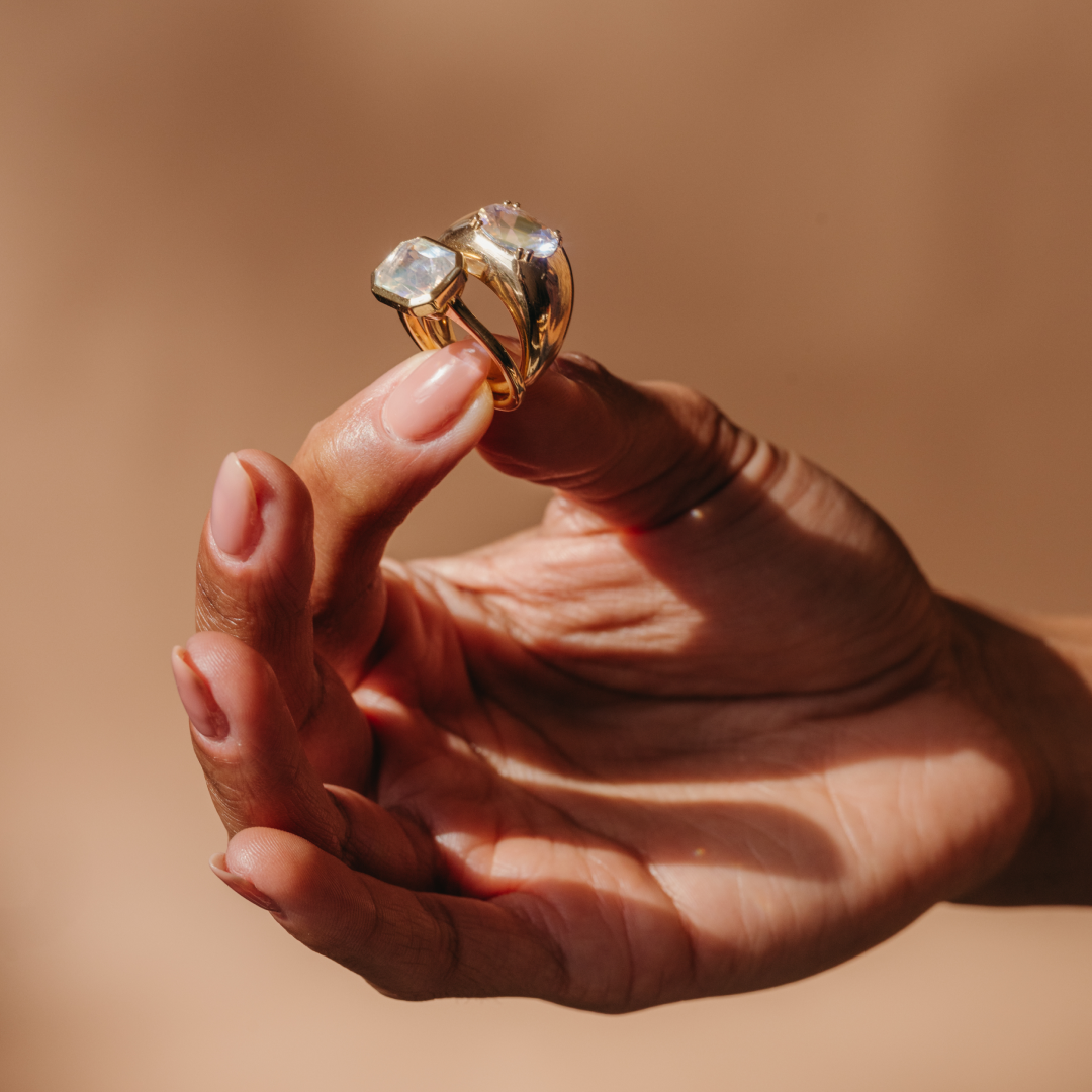 Moonstone Bezel Set Ring