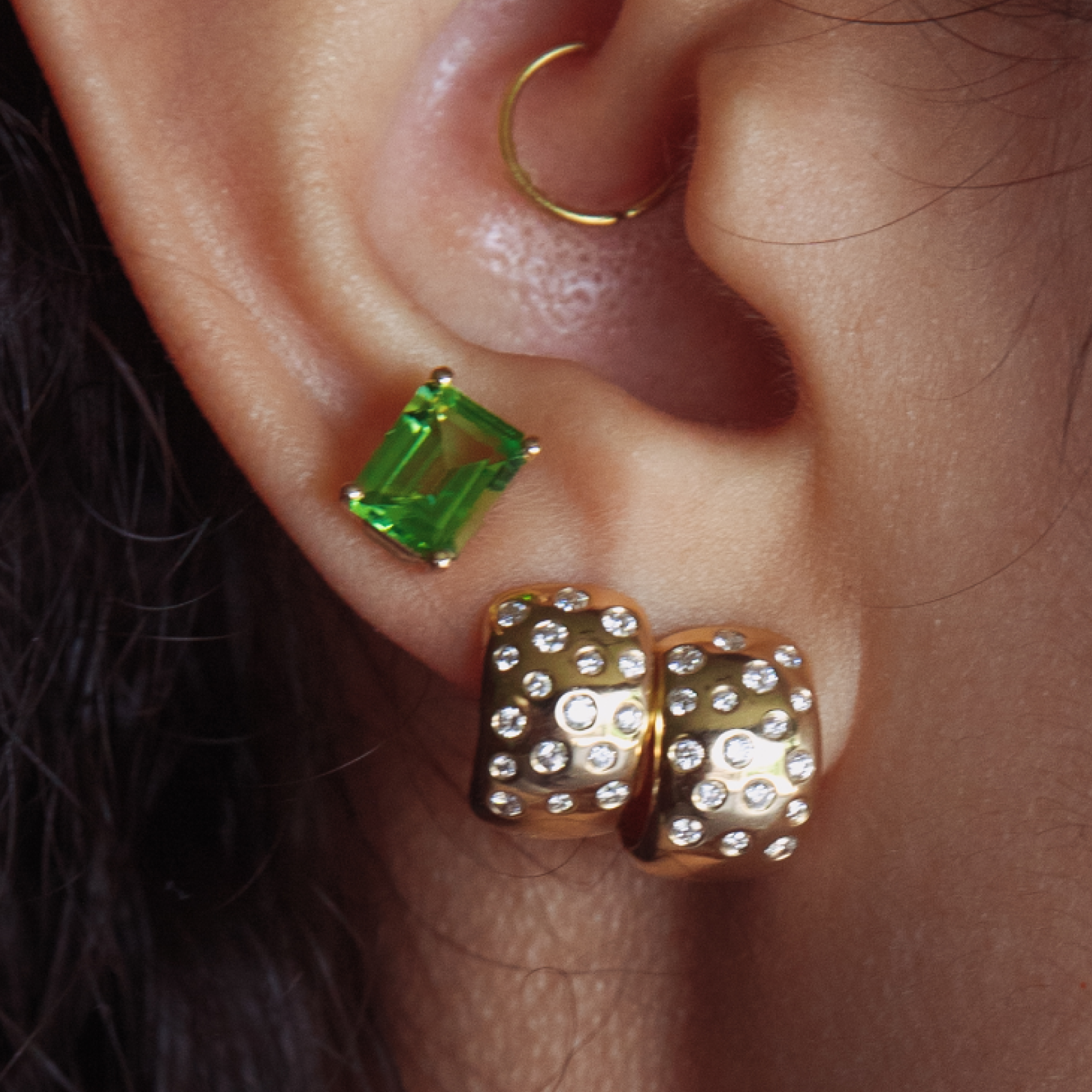 Peridot Prong Set Stud Earrings