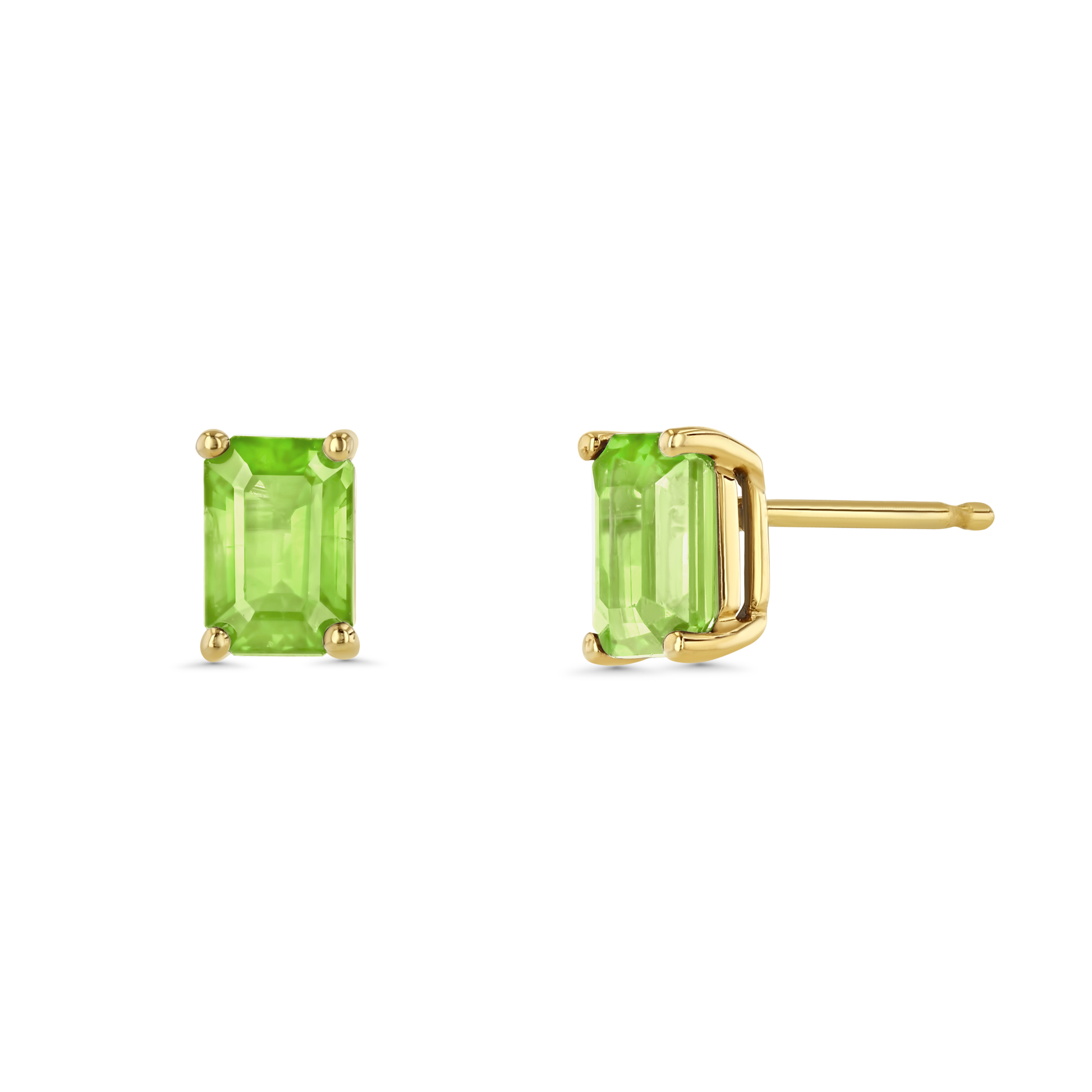 Peridot Prong Set Stud Earrings