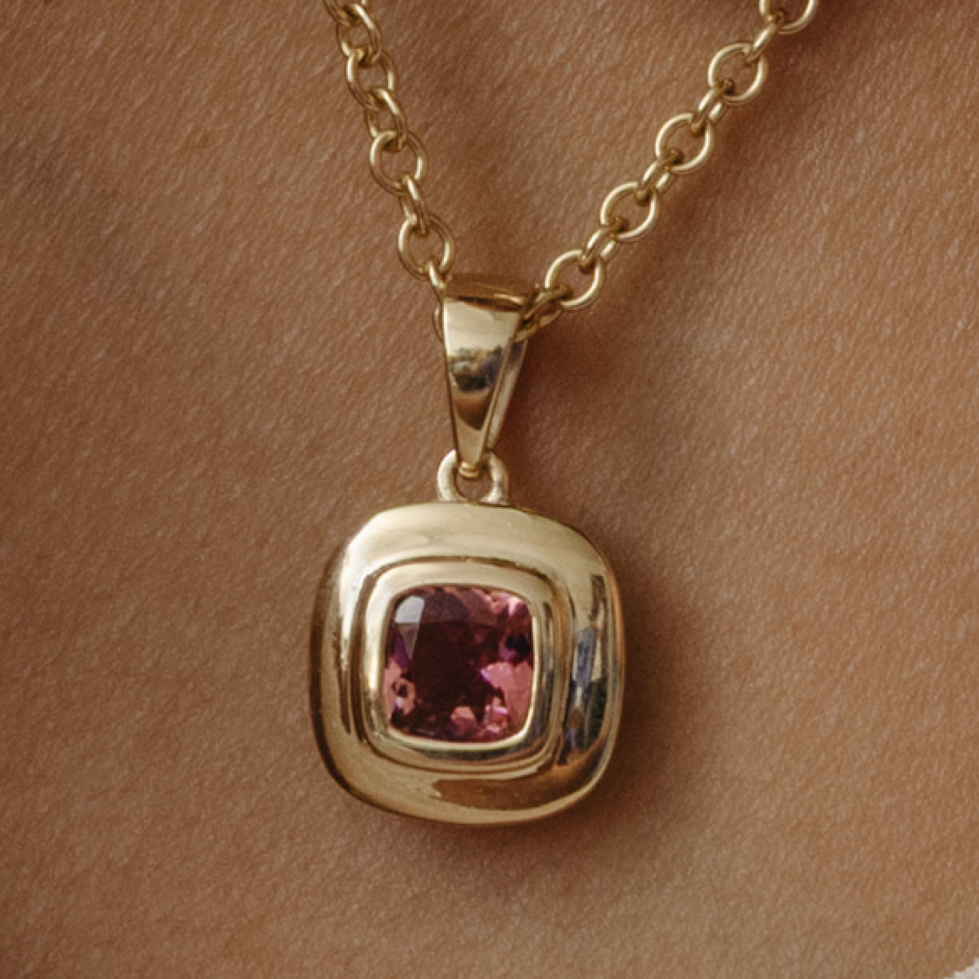 Pink Tourmaline Ripple Charm