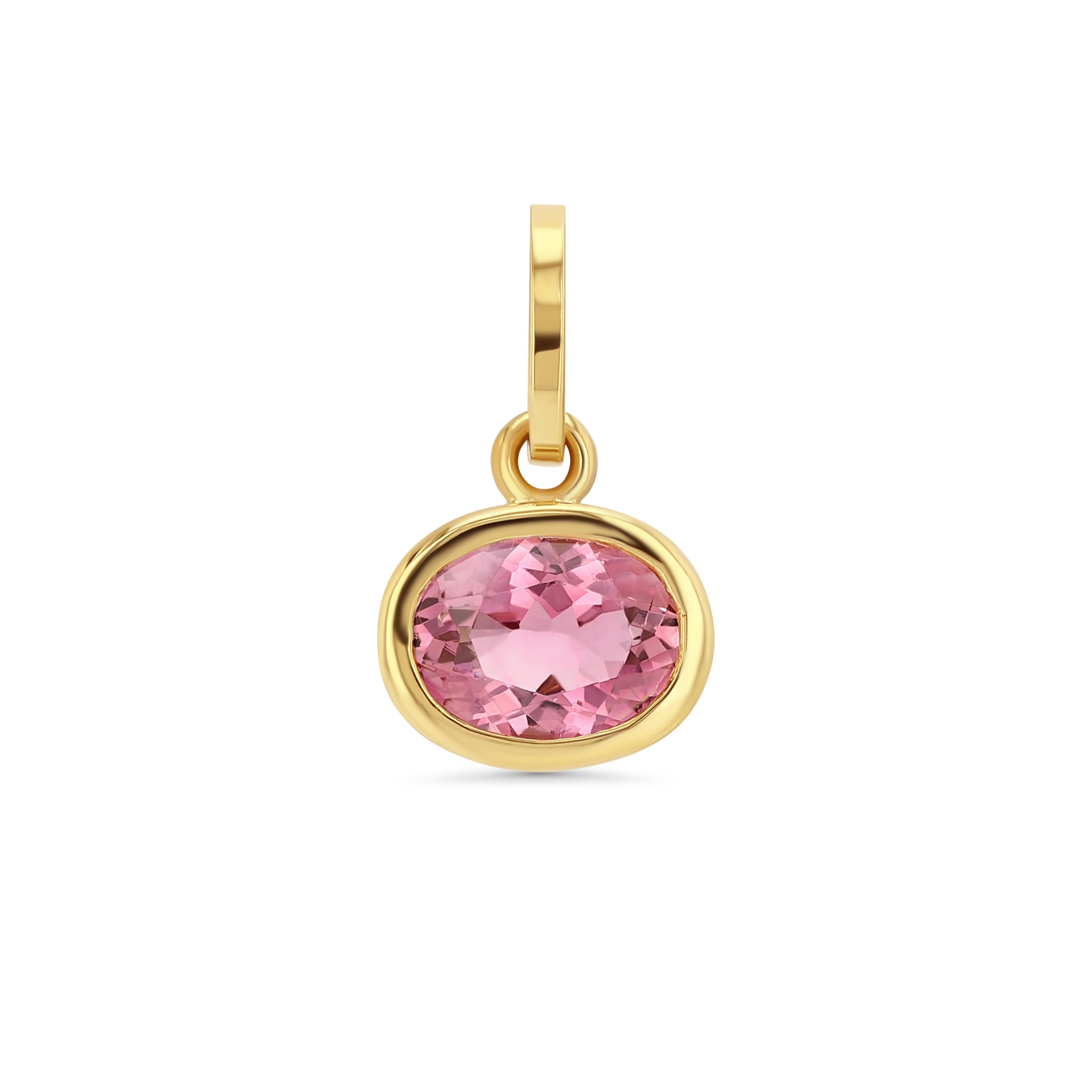 PINK TOURMALINE OVAL BIRTHSTONE CHARM