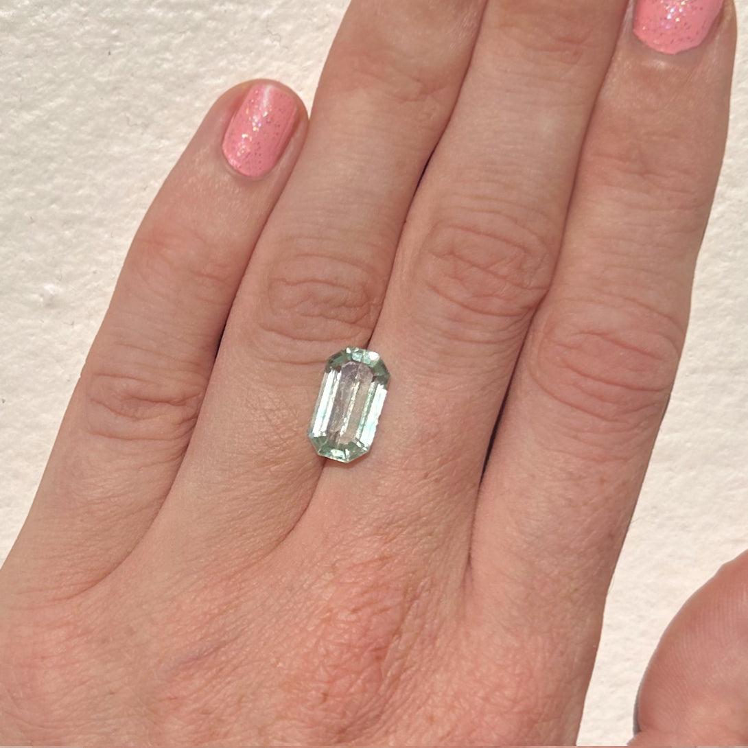 BESPOKE 3.59CT GREEN BERYL RING