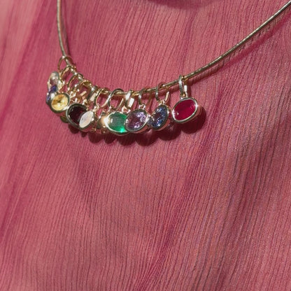 RUBY OVAL BIRTHSTONE CHARM