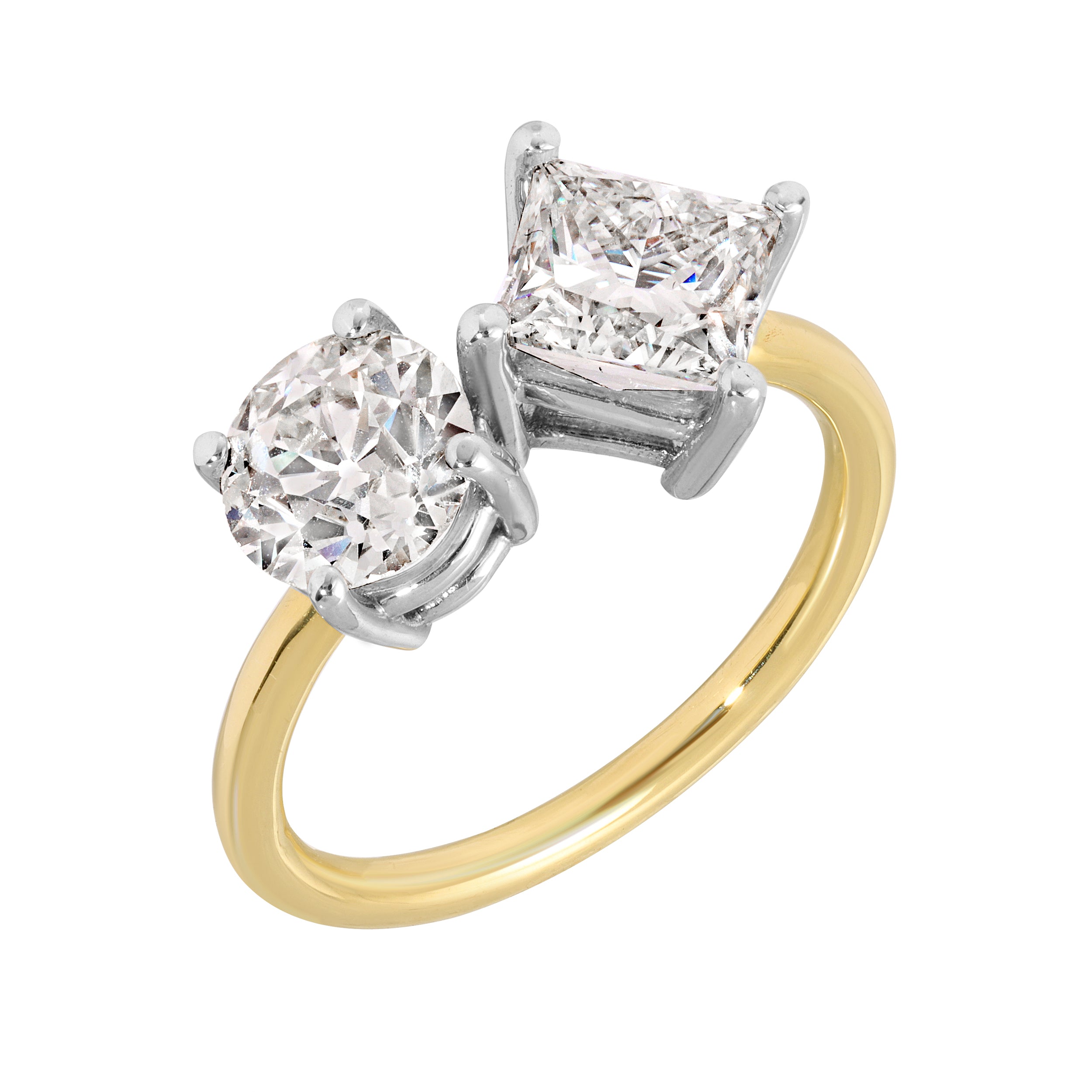 TOI ET MOI ROUND AND RADIANT DIAMOND RING