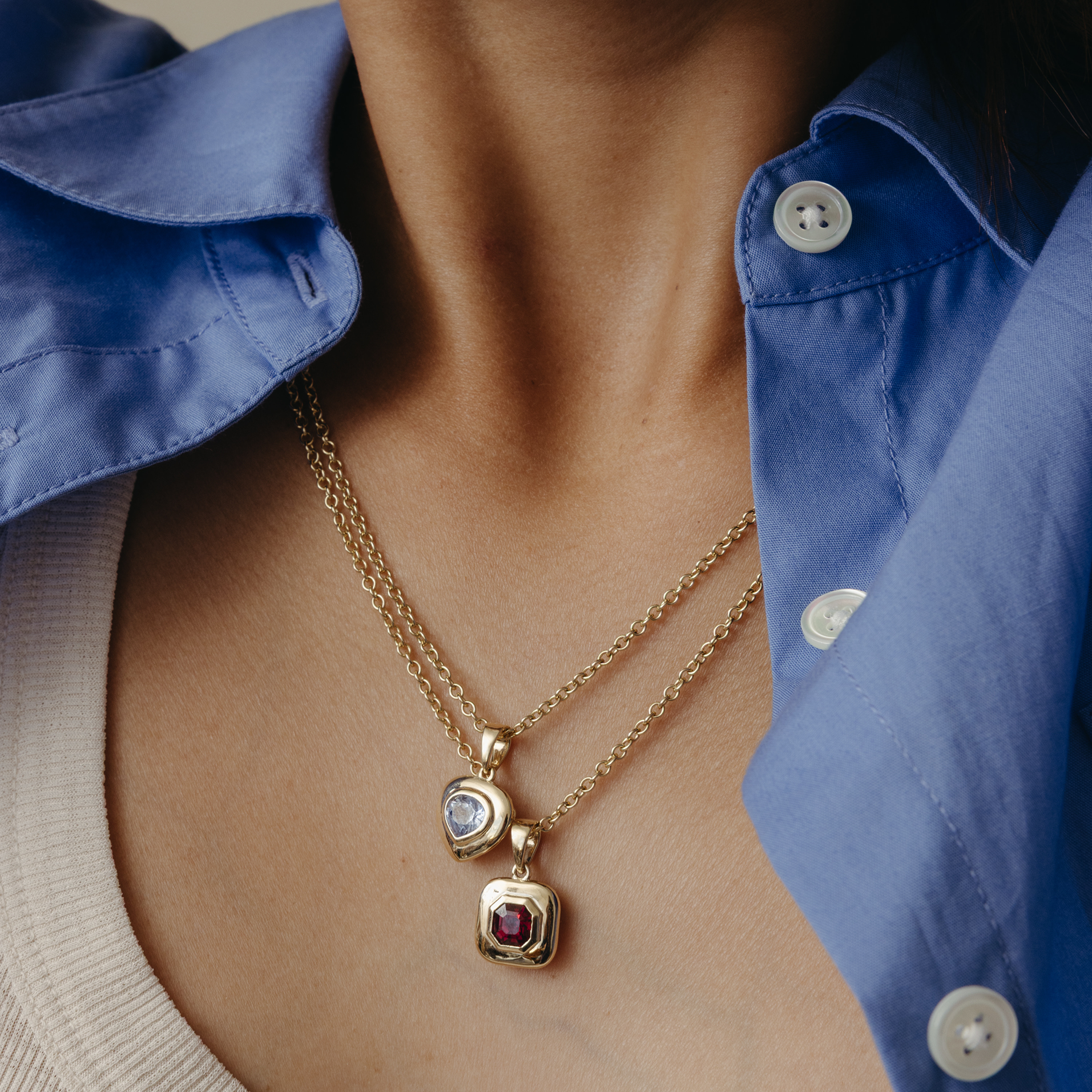 1.50ct Rhodolite Ripple Charm