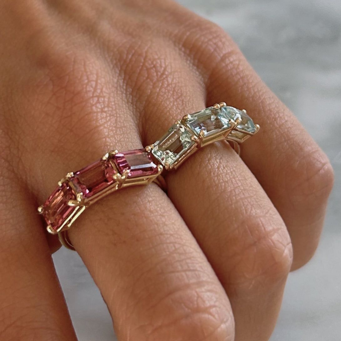 AQUAMARINE ROSA BIRTHSTONE RING